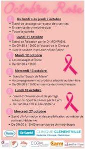 Octobre rose – les ateliers de la Clinique Clémentville